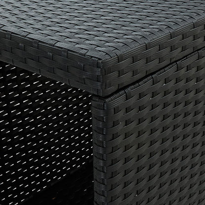 Set Bar da Giardino 3 pz con Cuscini in Polyrattan Nero - homemem39