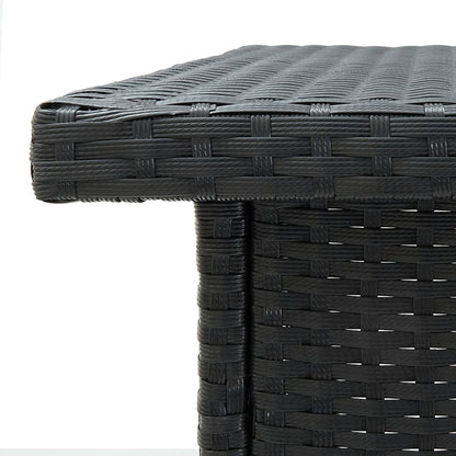 Set Bar da Giardino 3 pz con Cuscini in Polyrattan Nero