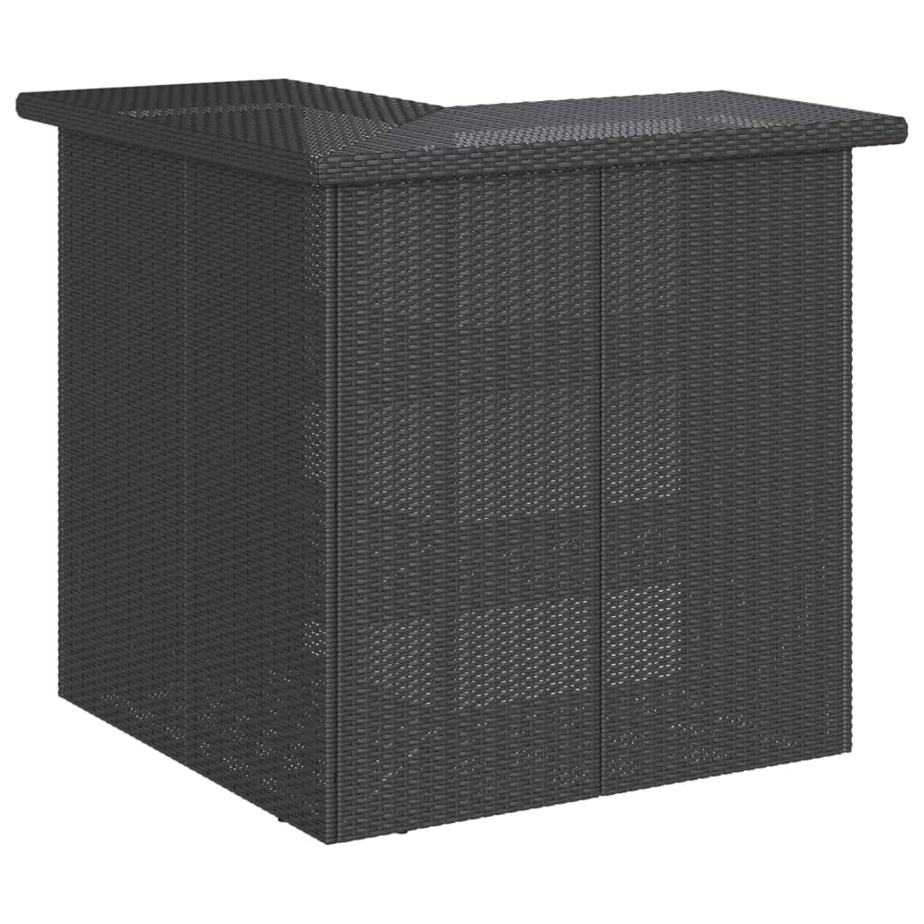 Set Bar da Giardino 5 pz con Cuscini in Polyrattan Nero