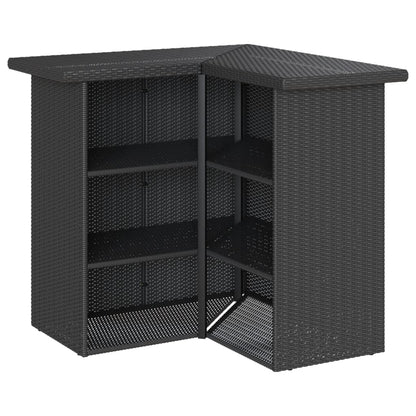 Set Bar da Giardino 5 pz con Cuscini in Polyrattan Nero