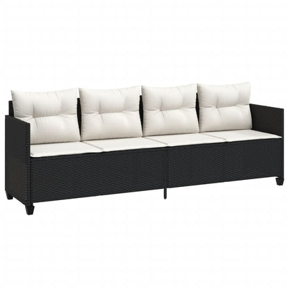 Set Divani da Giardino 5 pz con Cuscini in Polyrattan Nero - homemem39