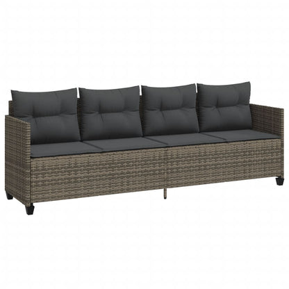 Set Divano da Giardino 5 pz con Cuscini Grigio in Polyrattan - homemem39