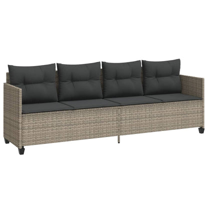 Set Divano da Giardino 5pz con Cuscini Grigio Chiaro Polyrattan - homemem39