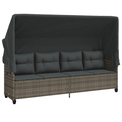 Set Divano da Giardino 5 pz con Cuscini Grigio in Polyrattan - homemem39