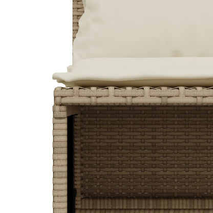 Set Divano da Giardino 5 pz con Cuscini Beige in Polyrattan