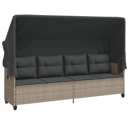 Set Divano da Giardino 5pz con Cuscini Grigio Chiaro Polyrattan - homemem39