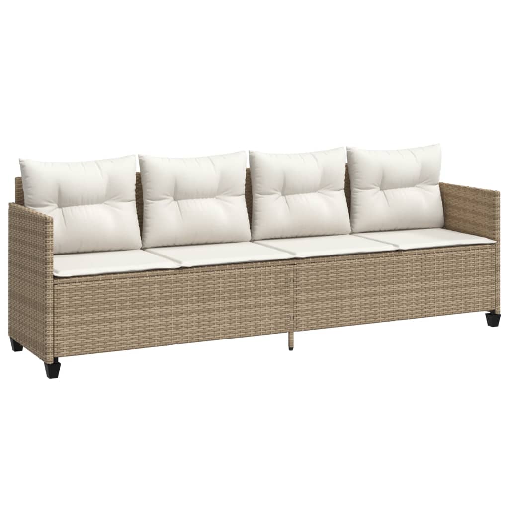 Set Divano da Giardino 5 pz con Cuscini Beige in Polyrattan - homemem39