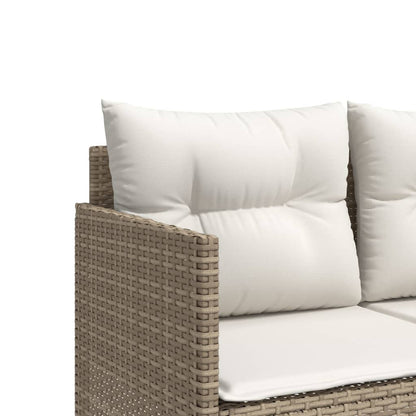 Set Divano da Giardino 5 pz con Cuscini Beige in Polyrattan - homemem39