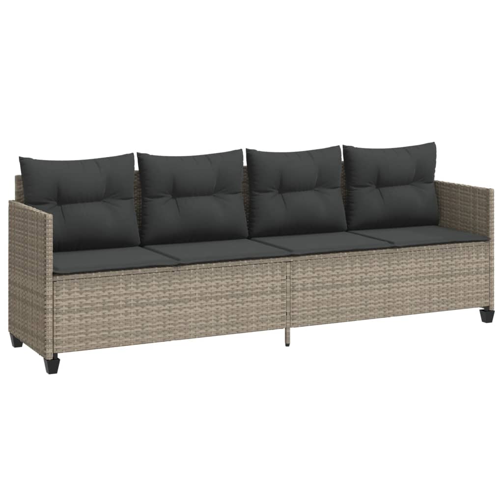 Set Divano da Giardino 5pz con Cuscini Grigio Chiaro Polyrattan - homemem39