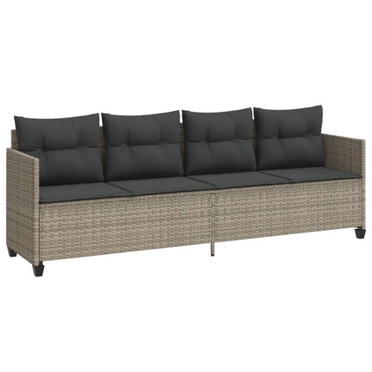 Set Divano da Giardino 5pz con Cuscini Grigio Chiaro Polyrattan - homemem39