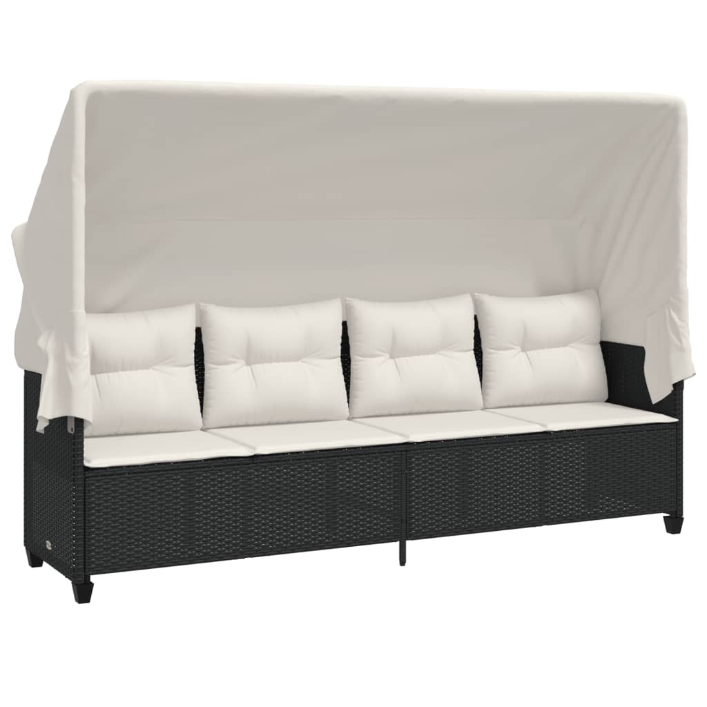 Set Divani da Giardino 5 pz con Cuscini in Polyrattan Nero - homemem39