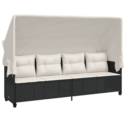 Set Divani da Giardino 5 pz con Cuscini in Polyrattan Nero - homemem39
