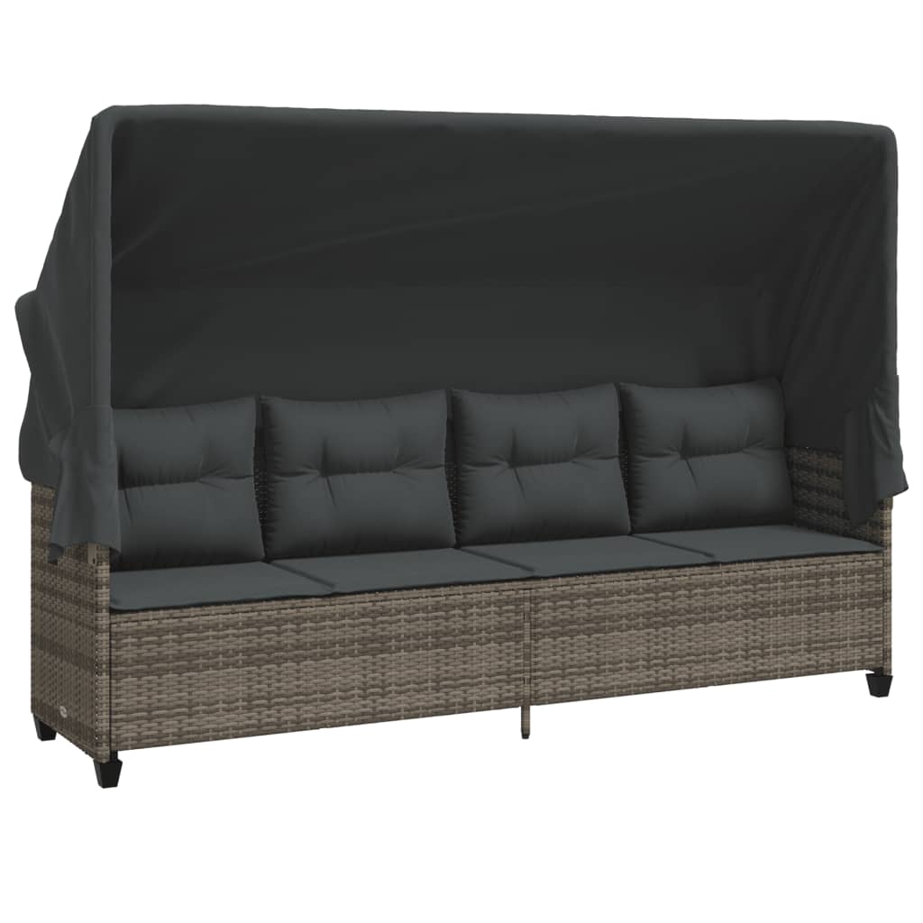 Set Divano da Giardino 5 pz con Cuscini Grigio in Polyrattan - homemem39