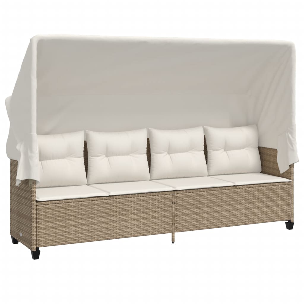 Set Divano da Giardino 5 pz con Cuscini Beige in Polyrattan - homemem39