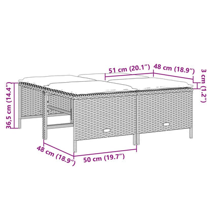 Set Divano da Giardino 5 pz con Cuscini Beige in Polyrattan