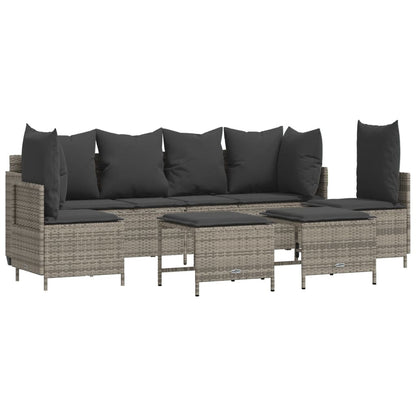 Set Divano da Giardino 5 pz con Cuscini Grigio in Polyrattan - homemem39