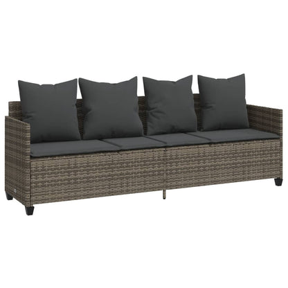 Set Divano da Giardino 5 pz con Cuscini Grigio in Polyrattan - homemem39