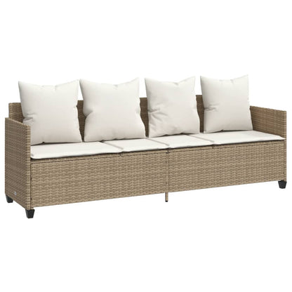 Set Divano da Giardino 5 pz con Cuscini Beige in Polyrattan - homemem39