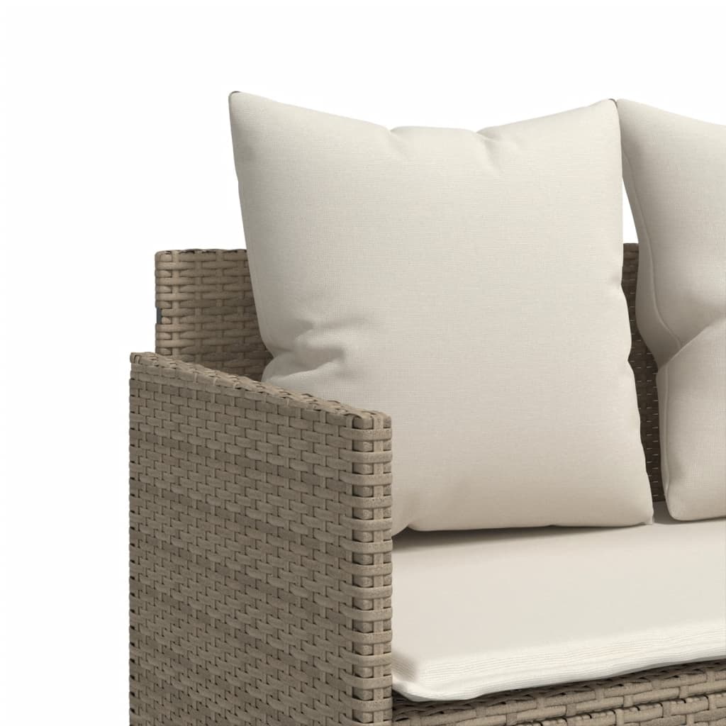 Set Divano da Giardino 5 pz con Cuscini Beige in Polyrattan - homemem39