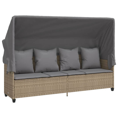 Set Divano da Giardino 5 pz con Cuscini Beige in Polyrattan - homemem39