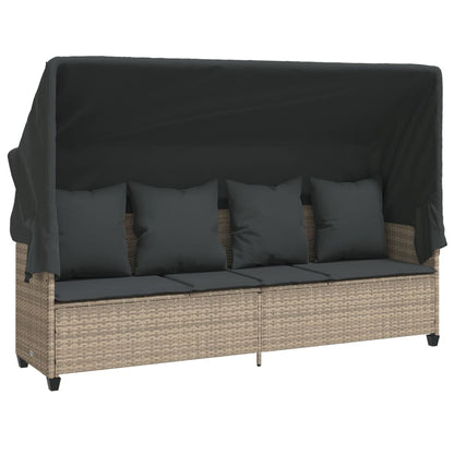 Set Divano da Giardino 5pz con Cuscini Grigio Chiaro Polyrattan - homemem39