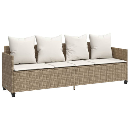 Set Divano da Giardino 5 pz con Cuscini Beige in Polyrattan - homemem39
