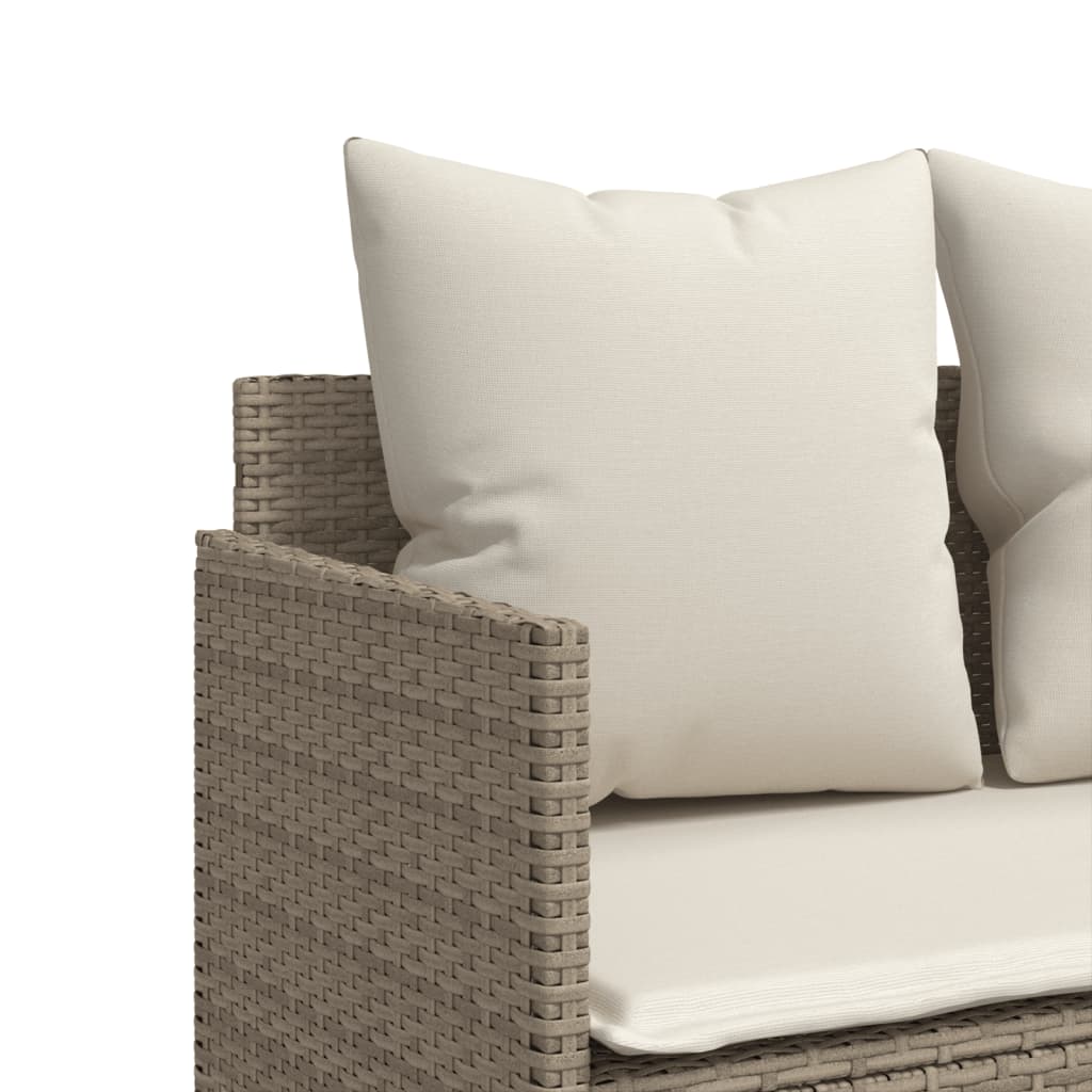 Set Divano da Giardino 5 pz con Cuscini Beige in Polyrattan - homemem39
