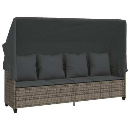Set Divano da Giardino 5 pz con Cuscini Grigio in Polyrattan - homemem39