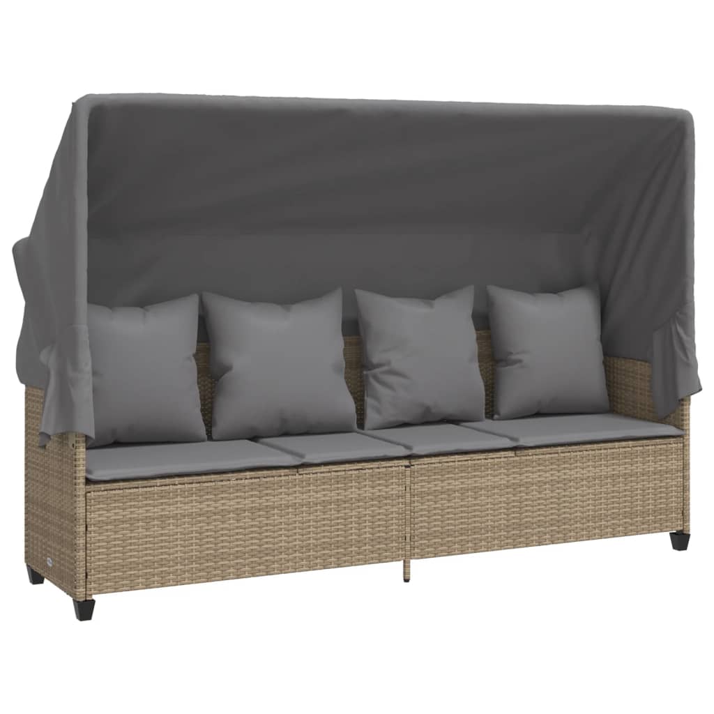 Set Divano da Giardino 5 pz con Cuscini Beige in Polyrattan - homemem39
