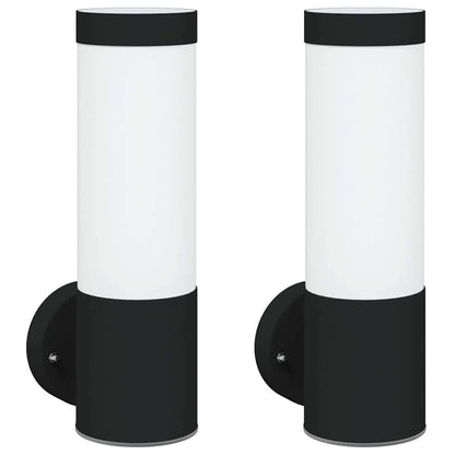 Lampade da Parete Esterne 2 pcs Nero 12 x 7.5 x 27 cm - homemem39