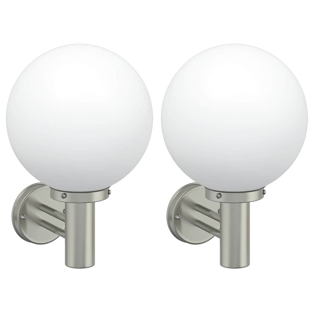 Lampade da Parete Esterne 2 pcs Argento 28 x 25 x 38 cm - homemem39