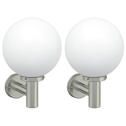 Lampade da Parete Esterne 2 pcs Argento 28 x 25 x 38 cm - homemem39