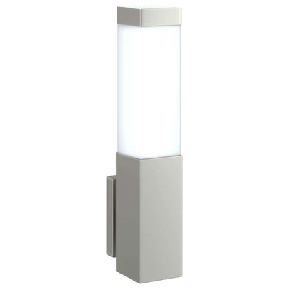 Lampada da Parete Esterna 2 pcs Argento 10.5 x 6 x 33 cm | homemem39
