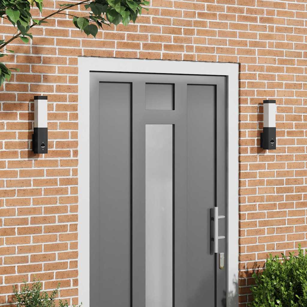 Lampade da Parete Esterne 2 pcs Nero 10.5 x 6 x 35 cm - homemem39