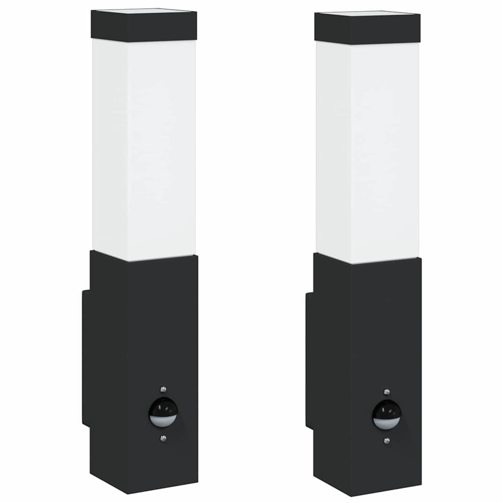 Lampade da Parete Esterne 2 pcs Nero 10.5 x 6 x 35 cm - homemem39