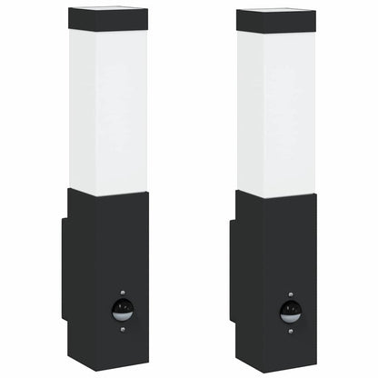 Lampade da Parete Esterne 2 pcs Nero 10.5 x 6 x 35 cm - homemem39
