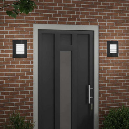 Lampada da Parete Esterna 2 pcs Nero 23.5 x 9 x 26 cm