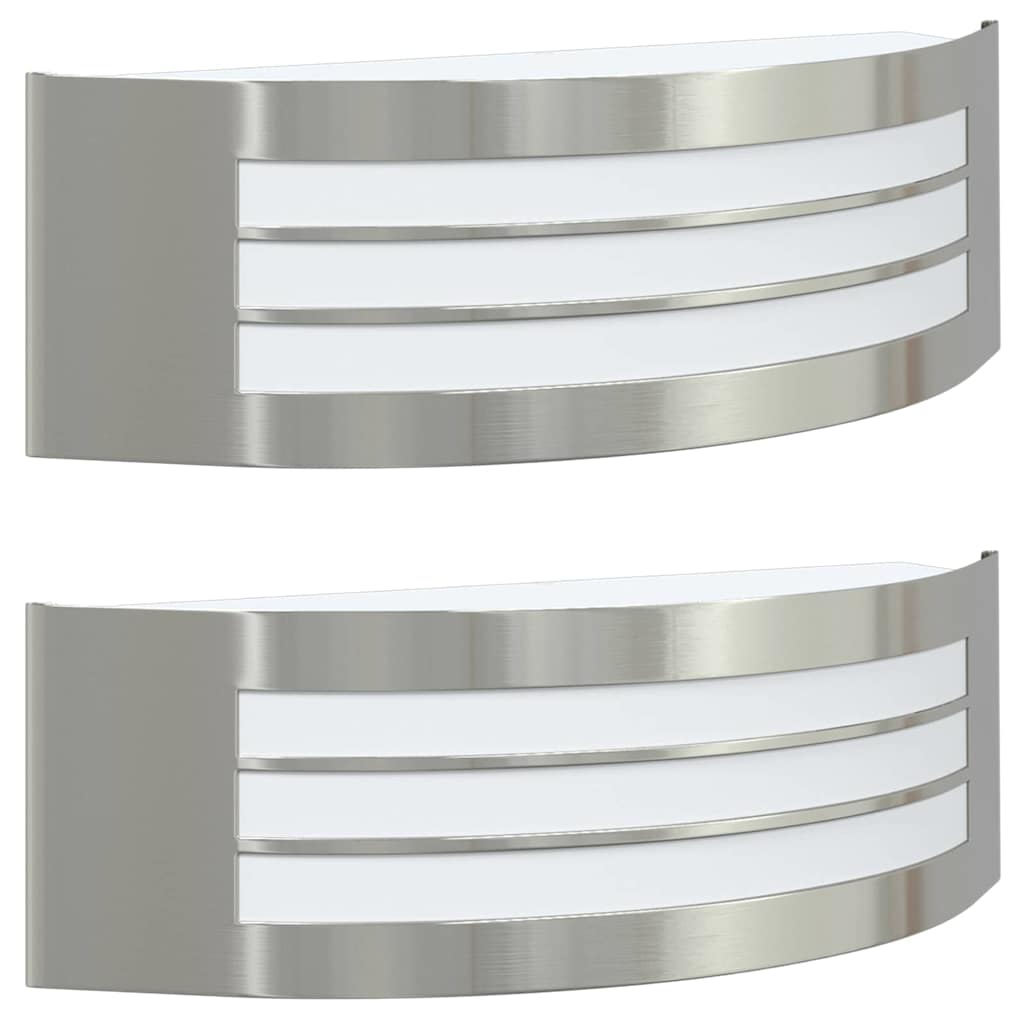 Lampade da Parete Esterne 2 pcs Argento 32 x 10 x 10 cm - homemem39