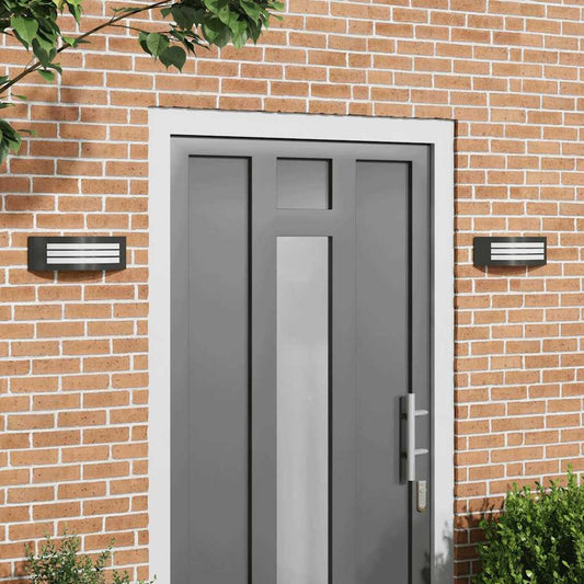 Lampade da Parete Esterne 2 pcs Nero 32 x 10 x 10 cm - homemem39