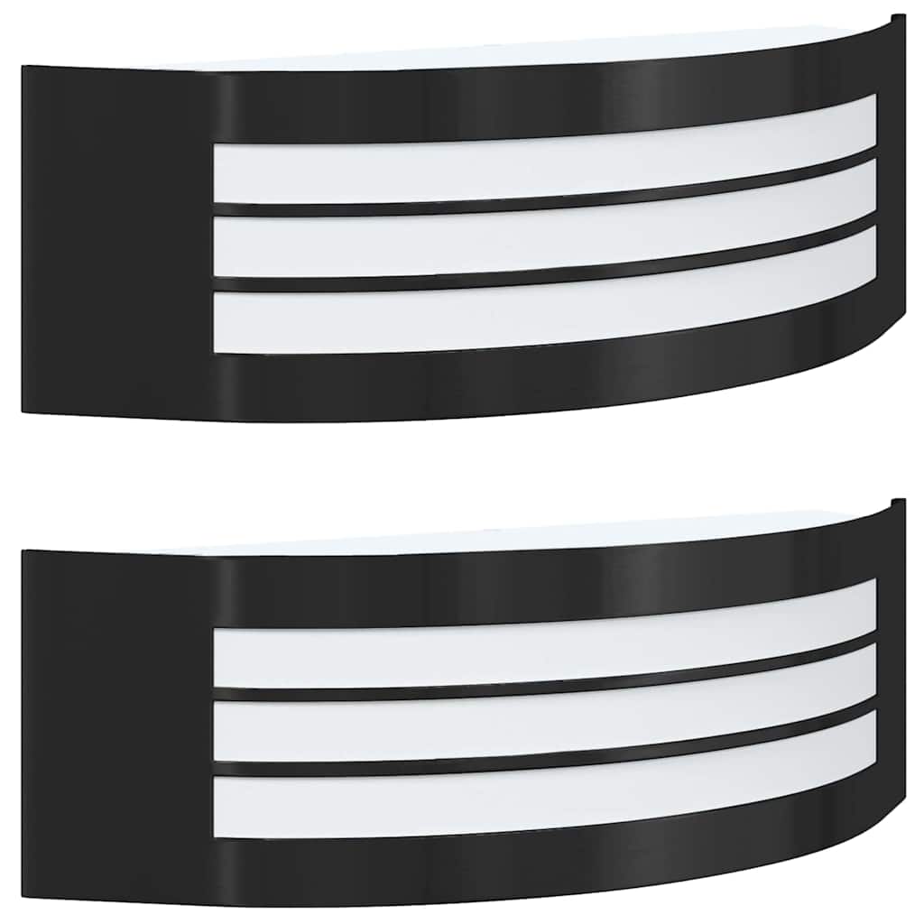 Lampade da Parete Esterne 2 pcs Nero 32 x 10 x 10 cm - homemem39
