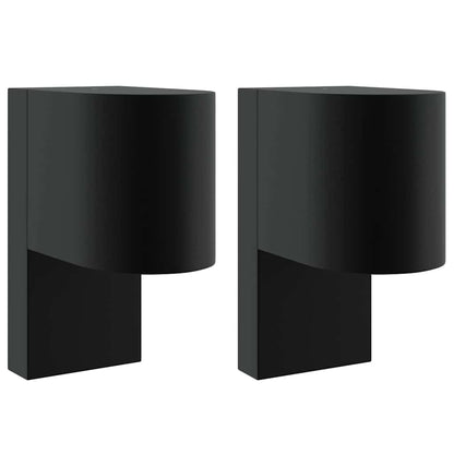 Lampada da Parete Esterna 2 pcs Nero 12 x 7 x 15 cm