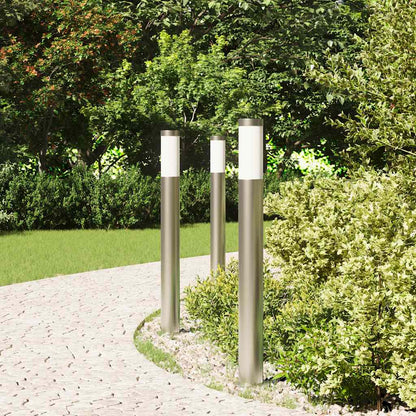 Lampioni a palo 3 pz 80 cm Acciaio Inox IP44 | homemem39
