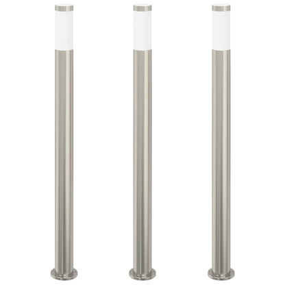 Lampioni a palo 3 pz 110 cm Acciaio Inox IP44 | homemem39