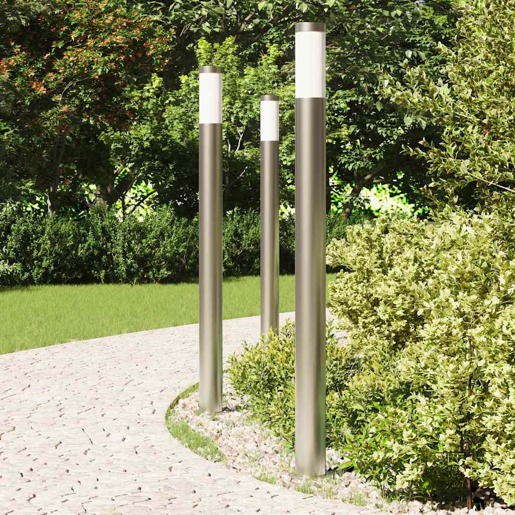 Lampioni a palo 3 pz 110 cm Acciaio Inox IP44 | homemem39