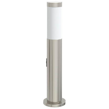 Lampada a paletto con presa elettrica 50 cm Acciaio Inox IP44 | homemem39
