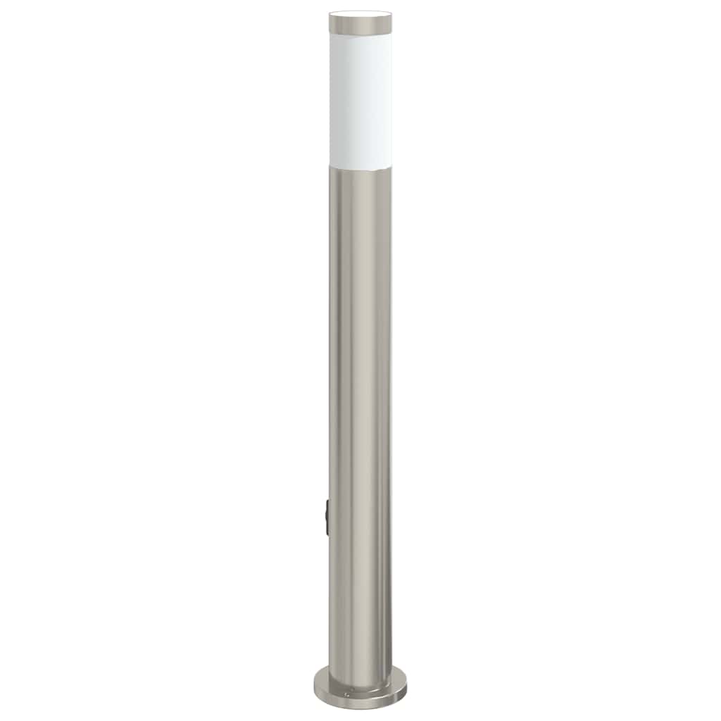 Lampada a paletto con presa elettrica 80 cm Acciaio Inox IP44 | homemem39