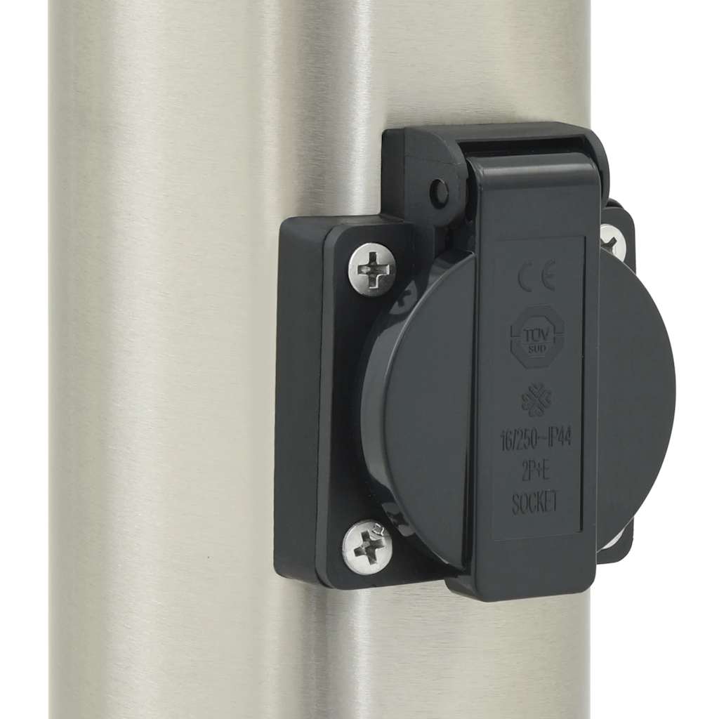 Lampada a paletto con presa elettrica 80 cm Acciaio Inox IP44 | homemem39