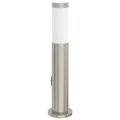 Lampada a paletto con sensore e presa 50 cm Acciaio Inox IP44 | homemem39