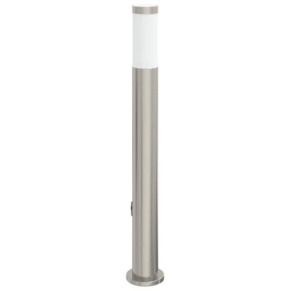 Lampada a paletto con sensore e presa 80 cm Acciaio Inox IP44 | homemem39