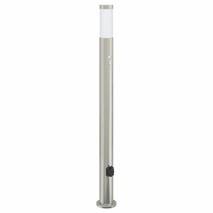 Lampada a paletto con sensore e presa 110 cm Acciaio Inox IP44 | homemem39